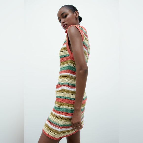 Zara Striped Knit Dress M - Picture 3 of 10